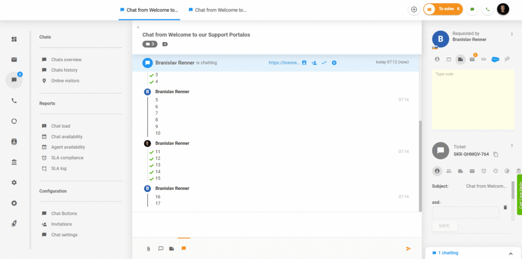 Manglende tekst i chats i LiveAgent