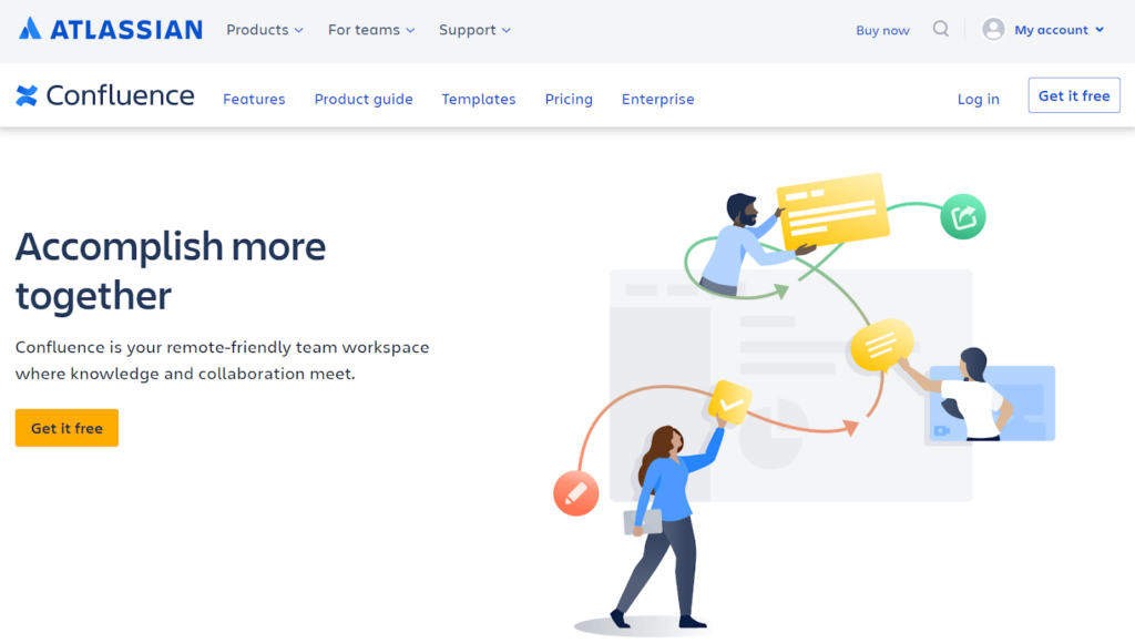 Elegant Confluence software startskærm