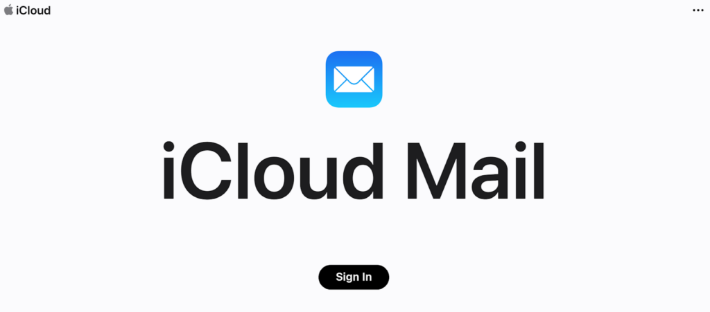 iCloud Mail-hjemmeside