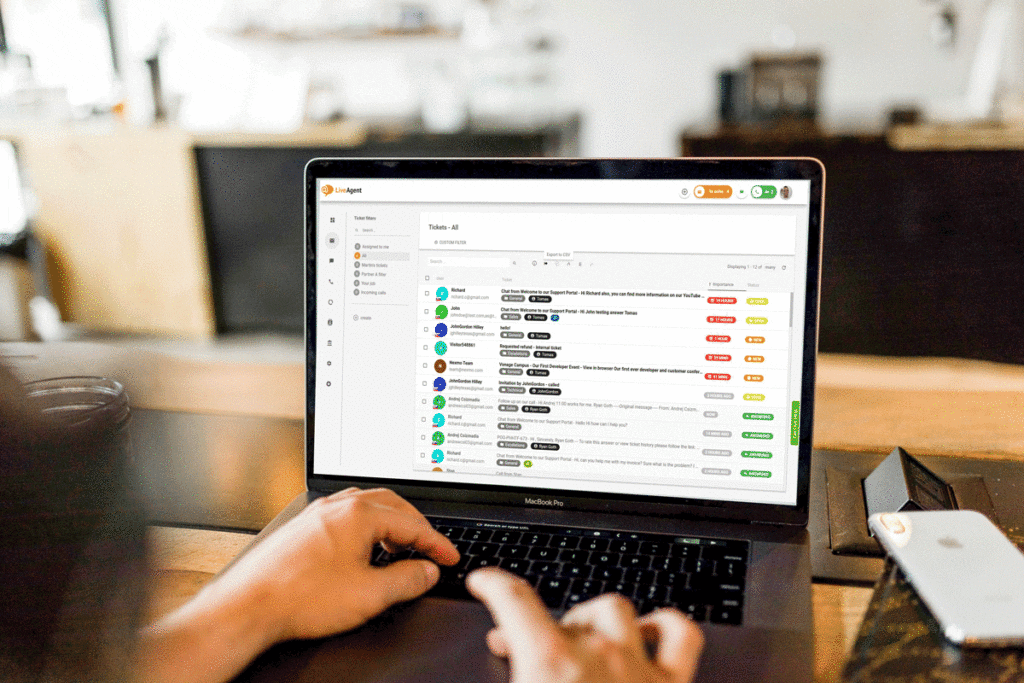 LiveAgent universal inbox on computer screen