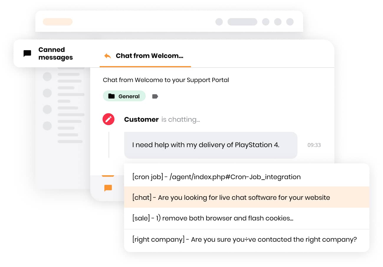 LiveAgent forudskrevne beskeder
