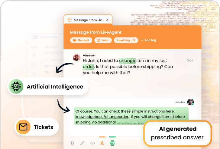 LiveAgent AI Answer Composer funktion