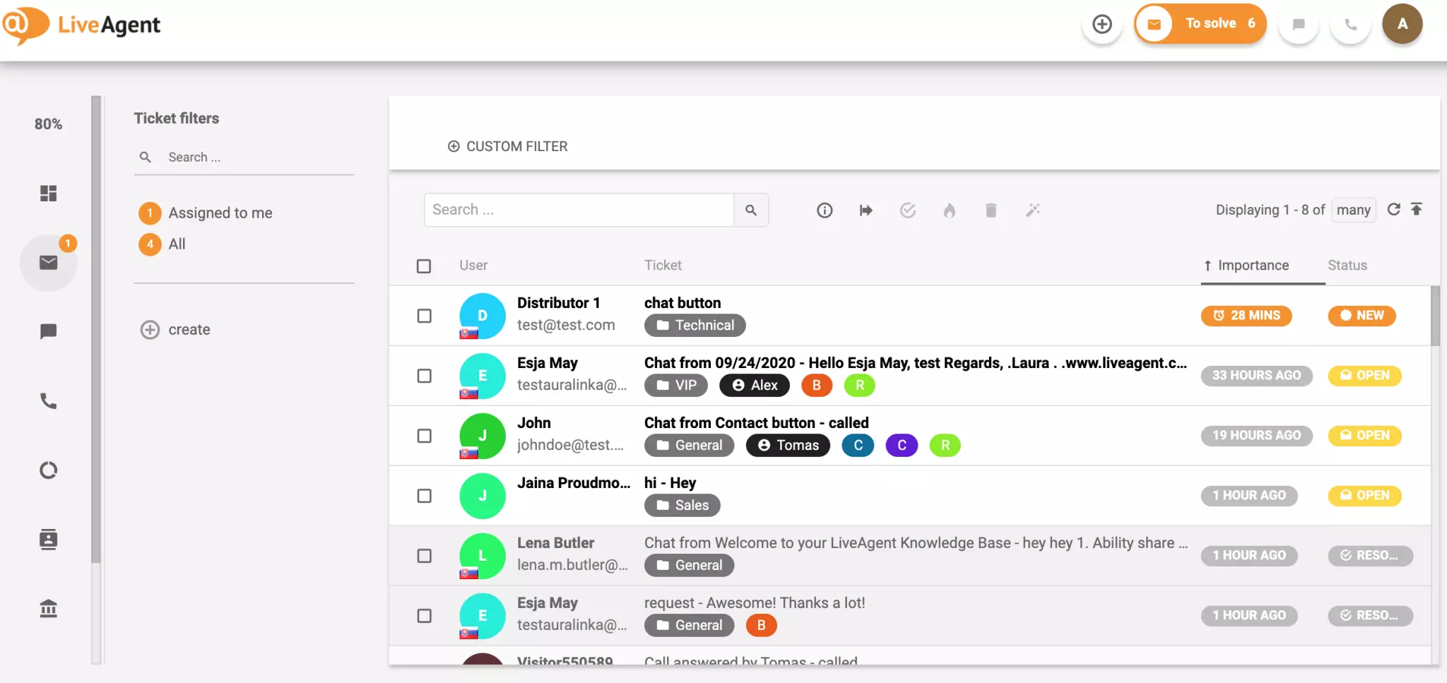 Ticketing-system i LiveAgent
