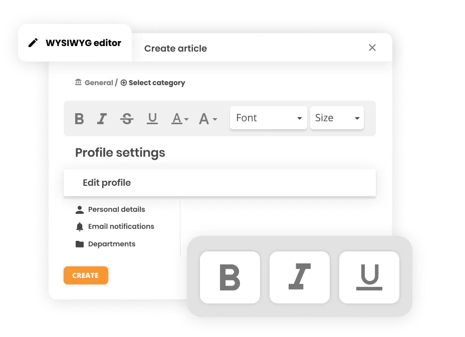 WYSIWYG-editor i Helpdesk-software - LiveAgent