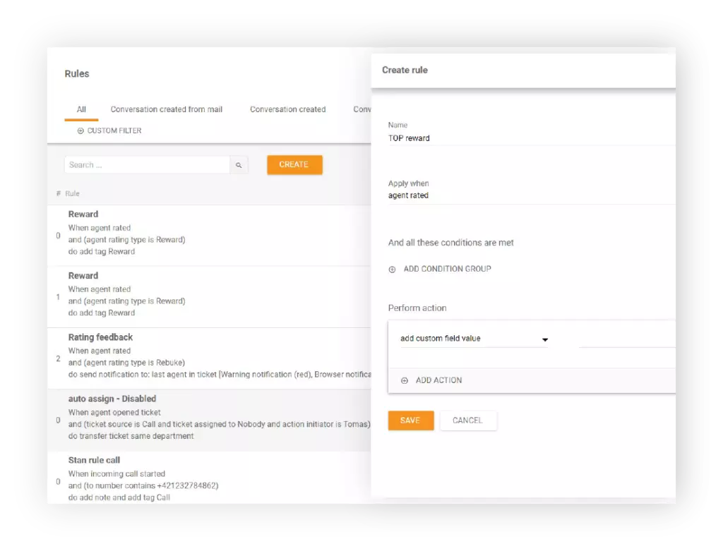 Opret regel i LiveAgent