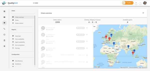 LiveAgent chat overview demographics