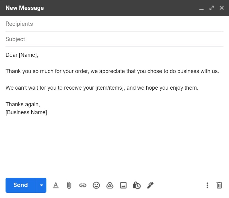 Taksigelsesbrev-skabelon