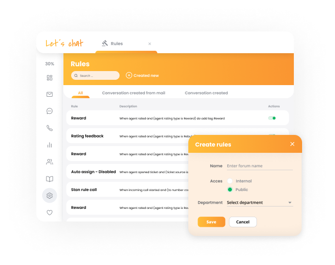 LiveAgents automatiseringsfunktion