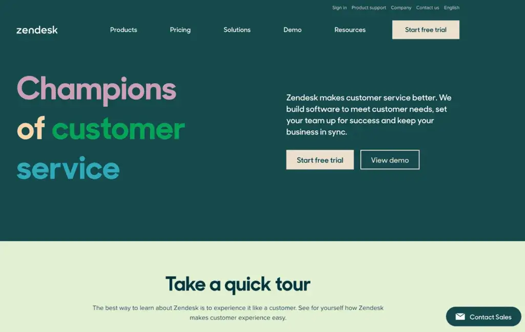 Zendesk ticketing-softwarehomepage