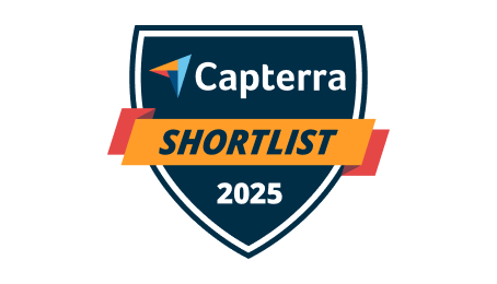Capterra shortlist badge for favorit help desk software 2025