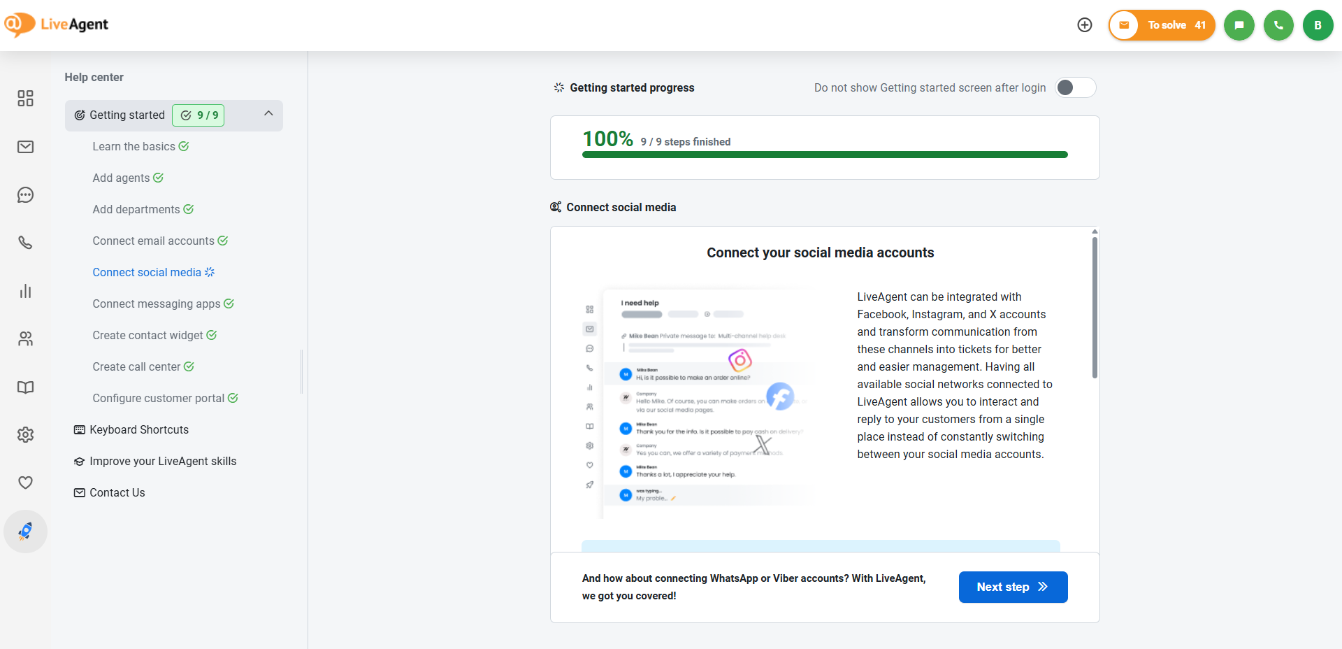 Velorganiseret hjælpecenter-eksempel