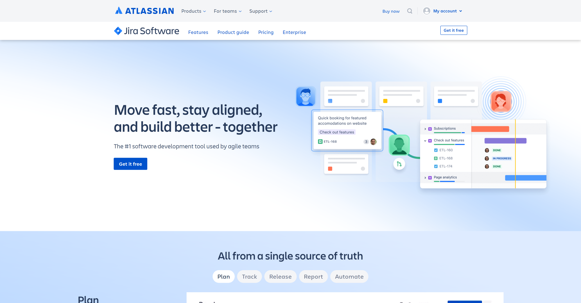 Jira-hjemmeside - Alternativ til Spiceworks, der tilbyder en omfattende softwareløsning