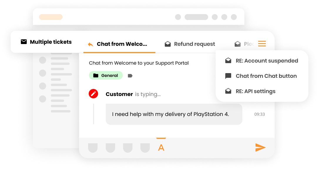Funktion med flere billetter i Help desk ticketing-system - LiveAgent