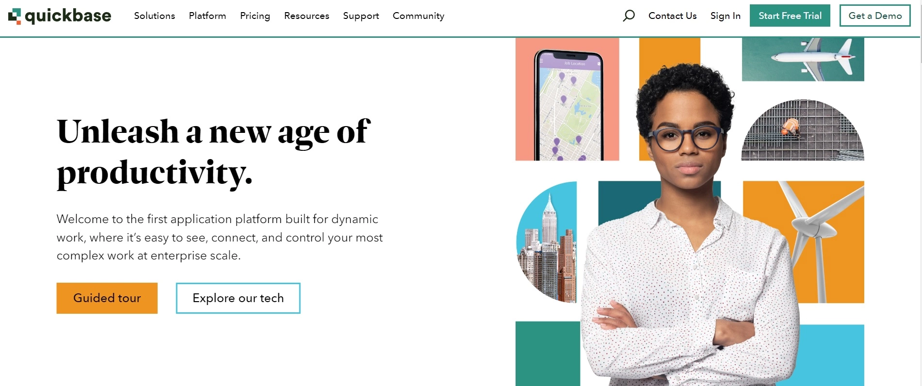 Quickbase's hjemmeside - forbind og kontroller dine komplekse projekter uden nogen kodningserfaring