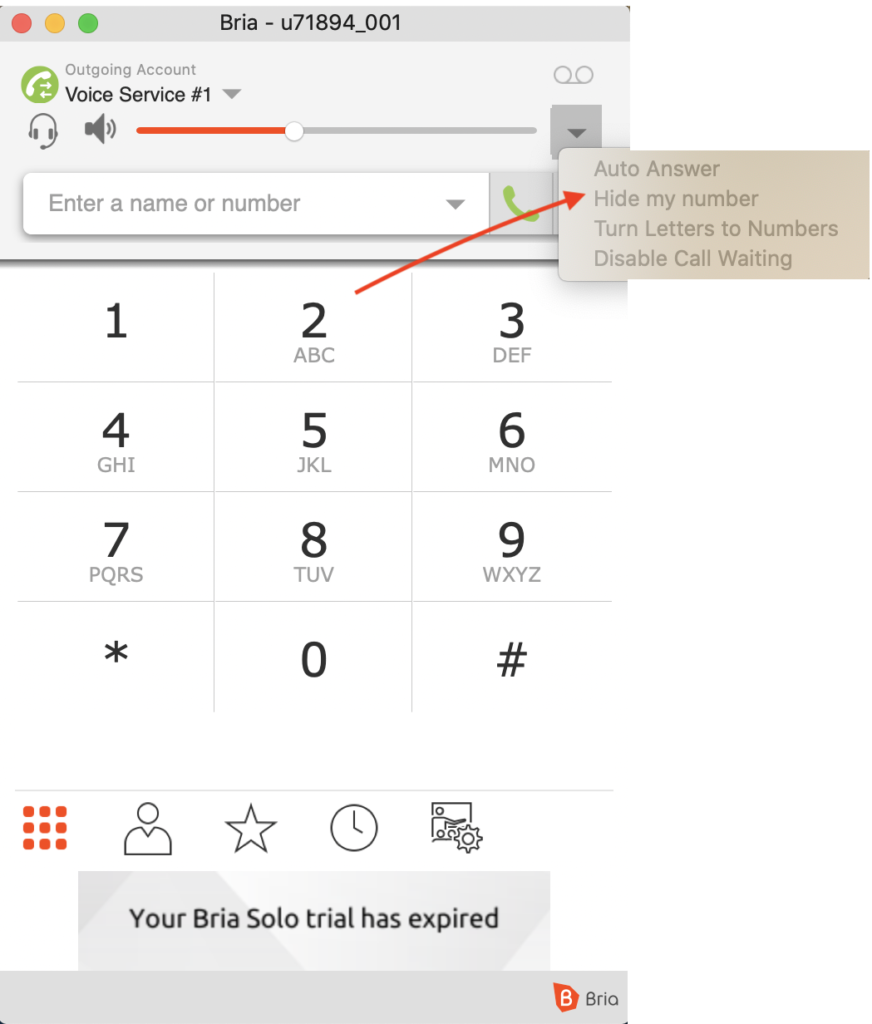 Bria gratis softphone-funktioner