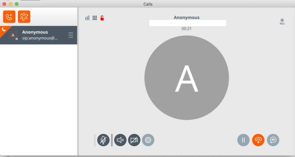 Linphone softphone-meddelelser