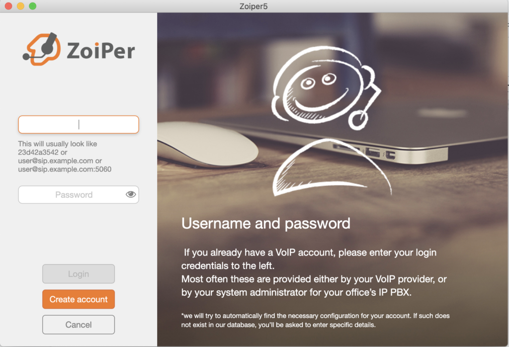 Zoiper softphone-opsætning