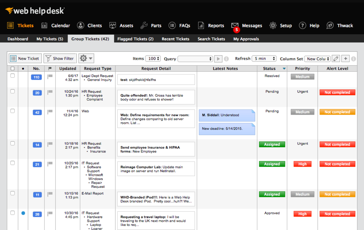 SolarWinds Service Desk-billetter