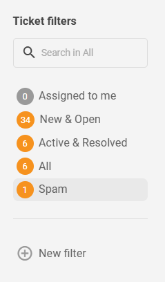 Omdesignede standardbilletfiltre LiveAgent