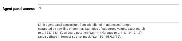 Agent panel whitelisting i LiveAgent