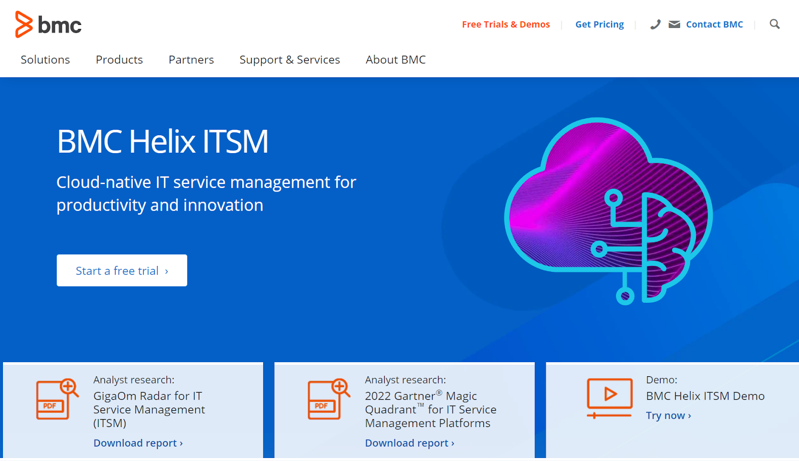 BMC Helix ITSM-hjemmeside - Spiceworks-alternativ til IT-serviceadministration og produktivitet