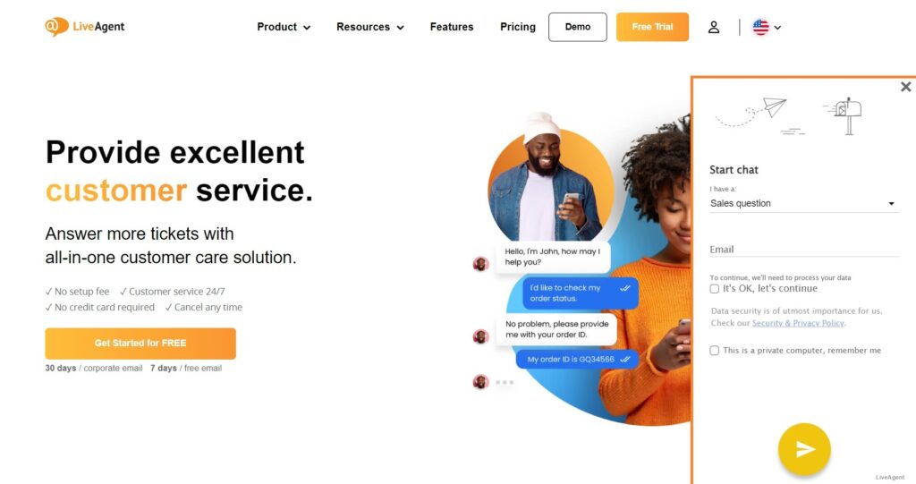 billede af LiveAgent's live chat til hurtig og nem kundesupport