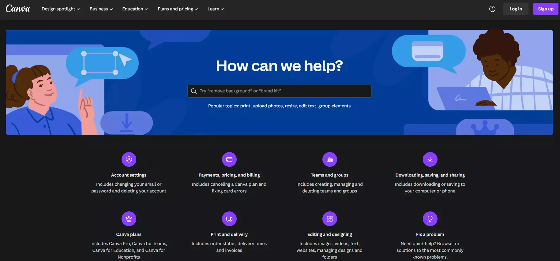 Canvas knowledge base