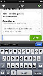 LiveAgent iOS-app-grænseflade - Billetdetaljer