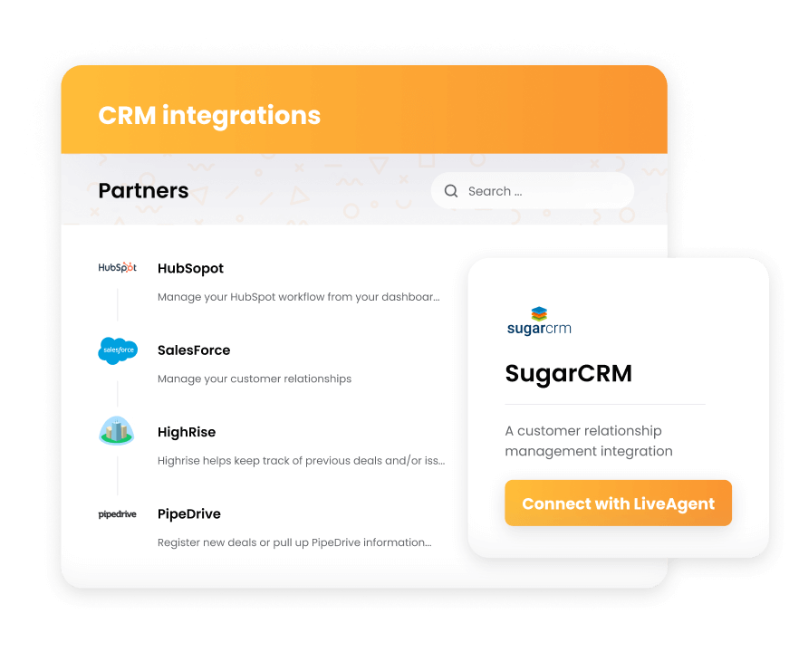 LiveAgent - CRM-integrationer