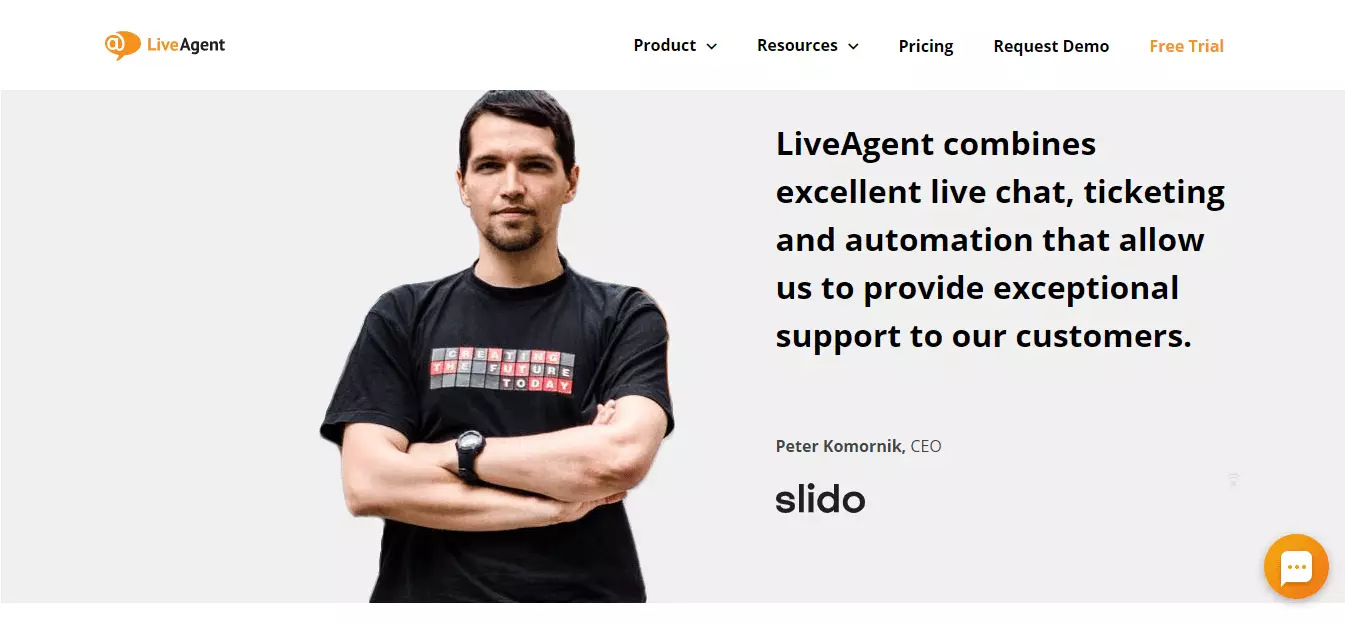 LiveAgent Slido-testimonial
