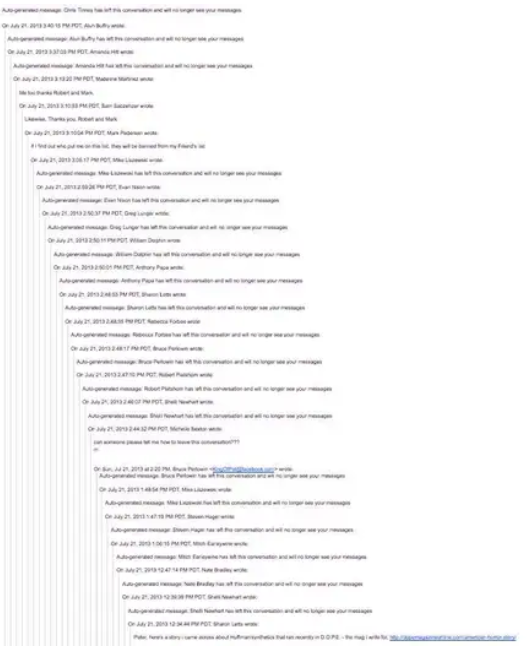 En lang og uorganiseret email-kæde.