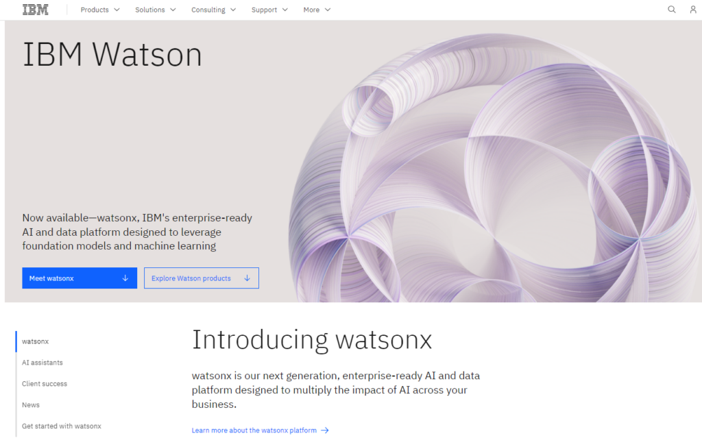 IBM Watson - AI og dataplatform side