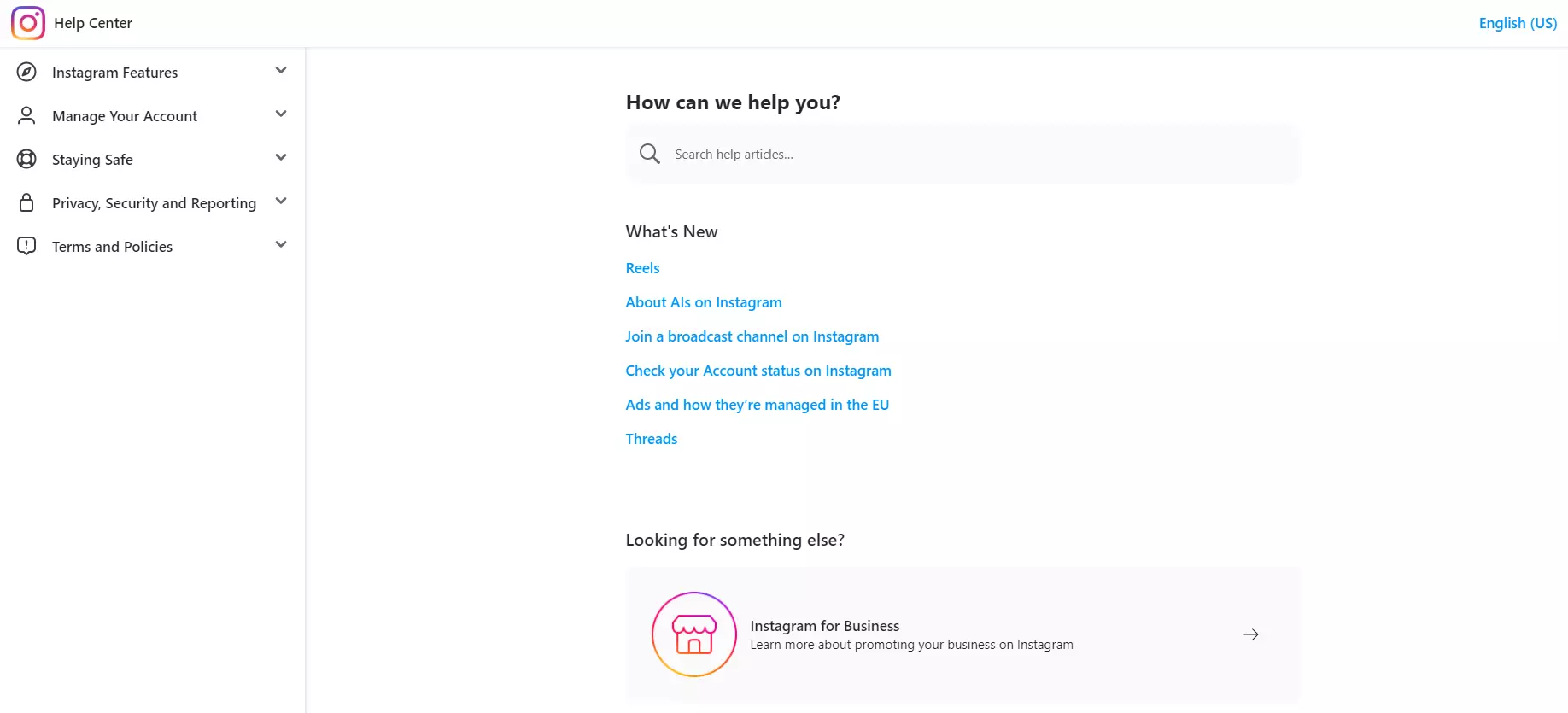 Instagrams hjælpecenter