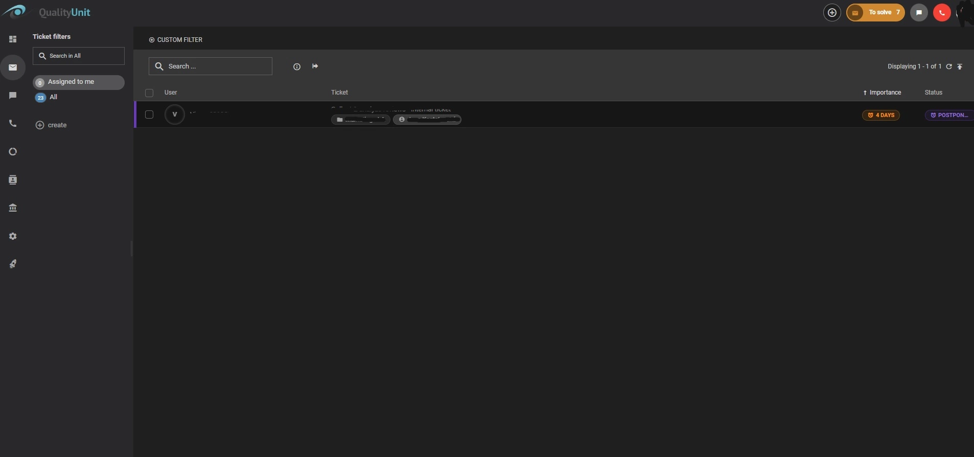 LiveAgent dark blue-tema-grænseflade