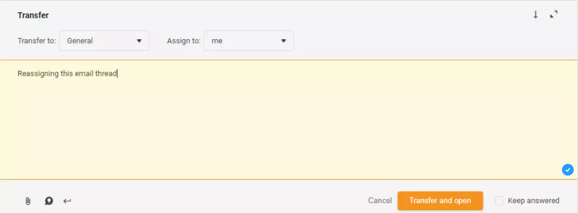 Gentildeling af en email-tråd i LiveAgent