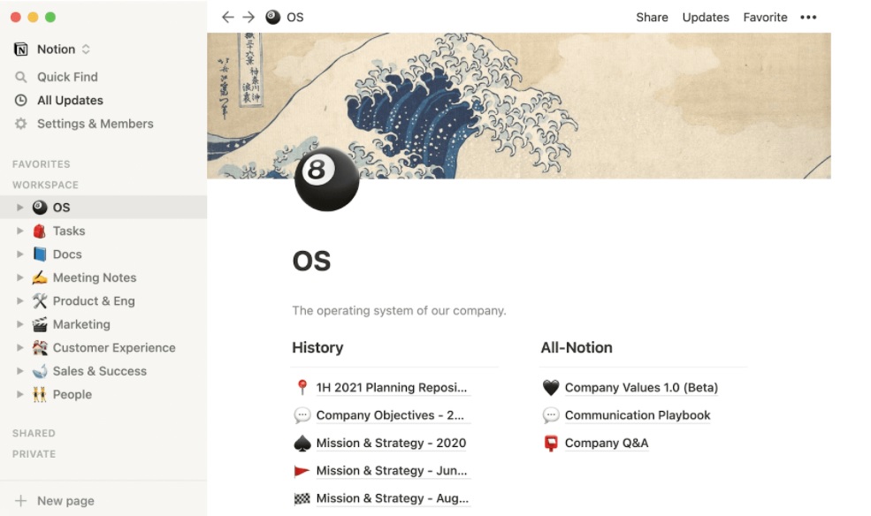 Notion dokumentationseksempel