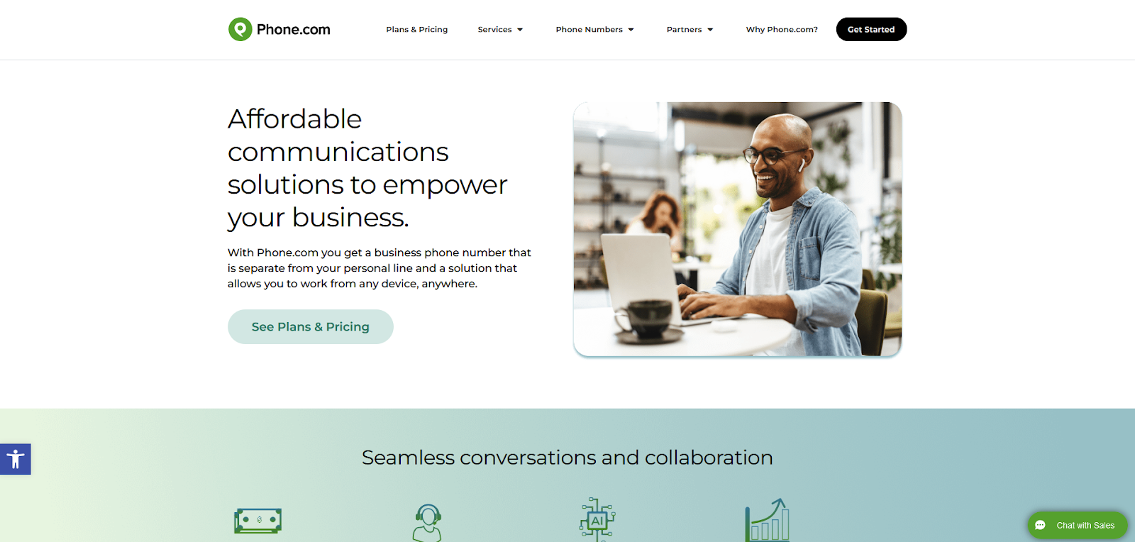 Phone.com call center software homepage