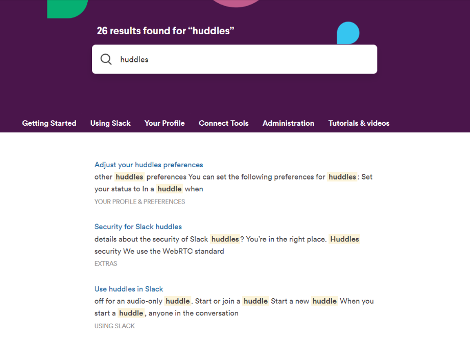 Slacks søgefunktionalitet