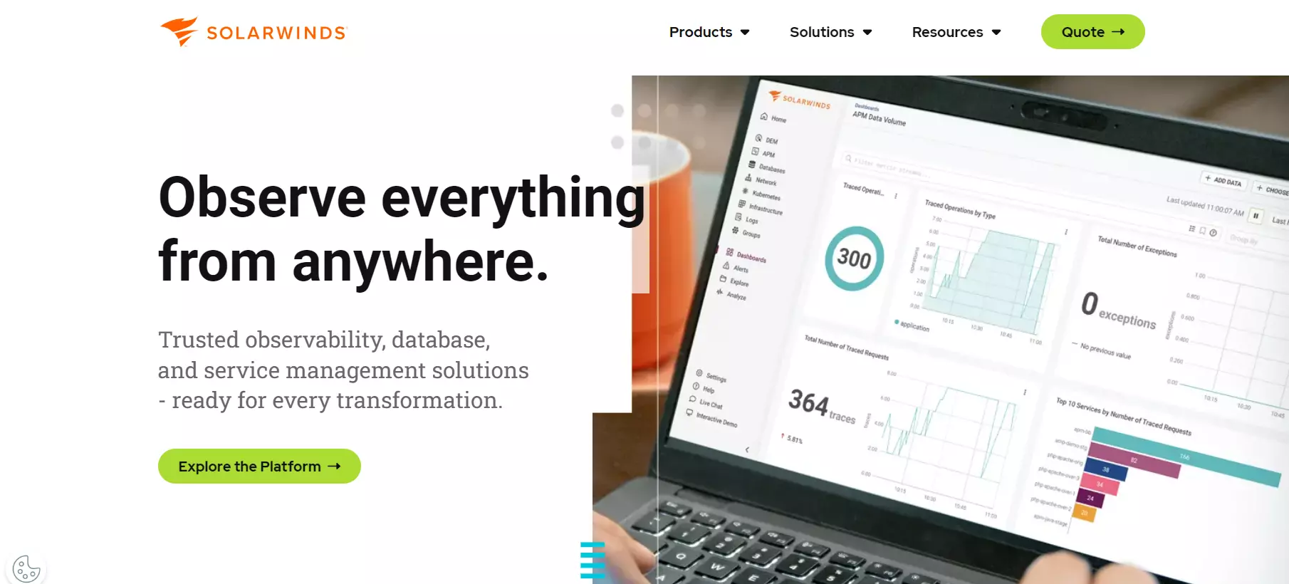 SolarWinds-hjemmeside - Øg produktiviteten med dette Spiceworks-alternativ