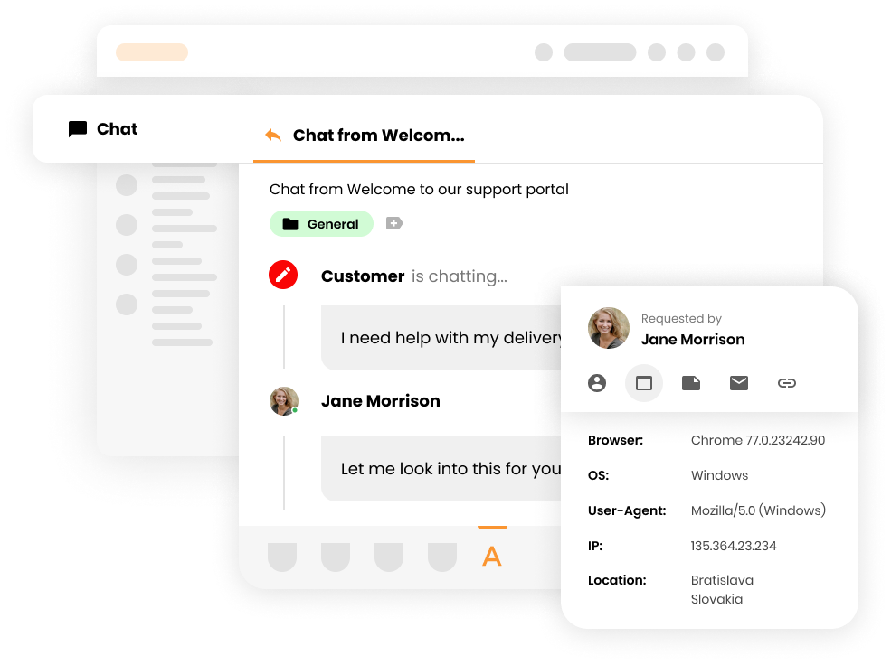 Billede, der viser implementering af CRM i LiveAgents live chat