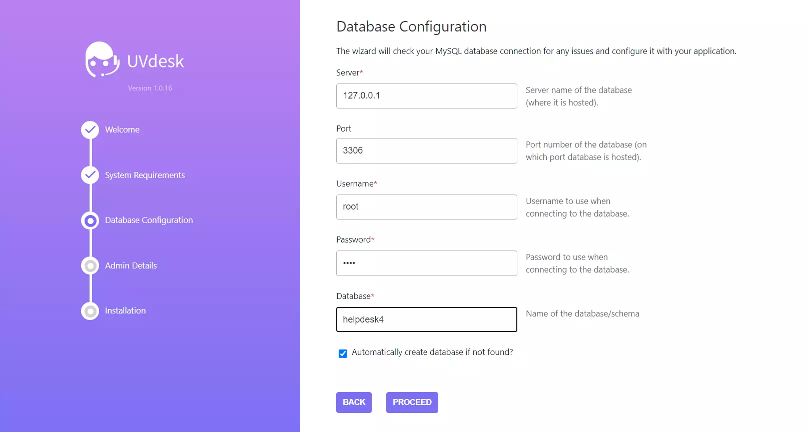 Et eksempel på UVdesk's installationsguide