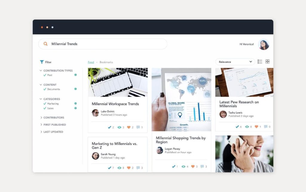 Eksempel på vidensbaseløsning leveret af Bloomfire