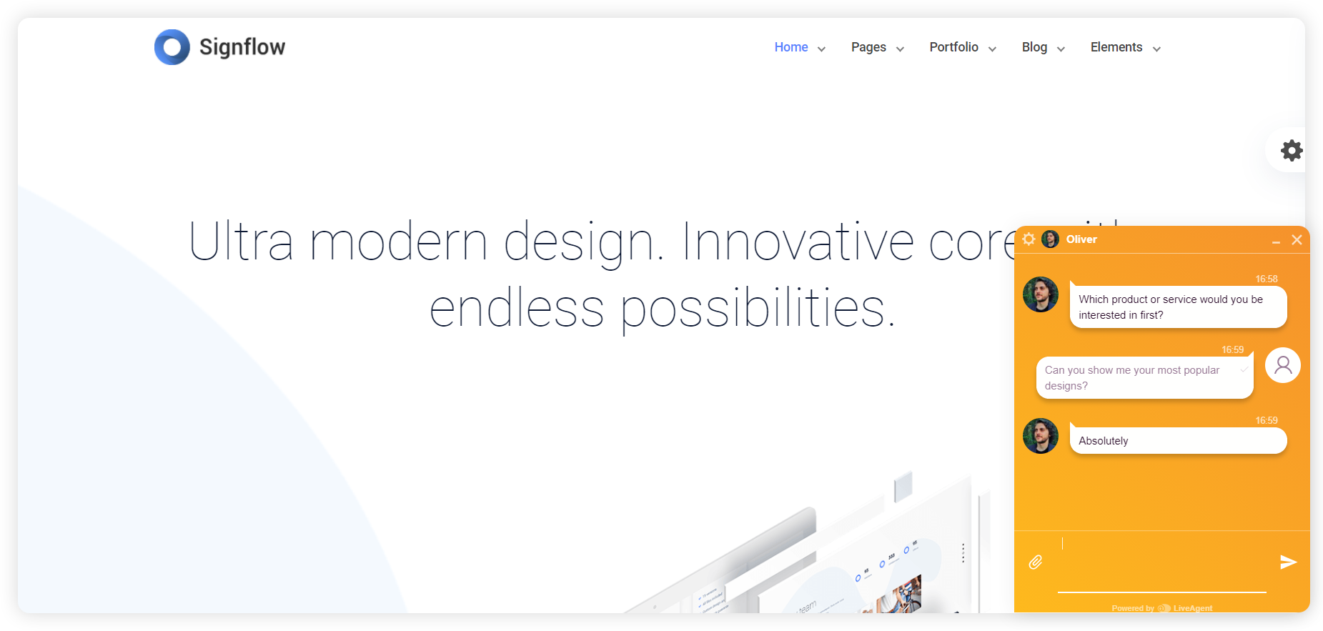 Eksempel på et proaktivt chat-invitationsvindue