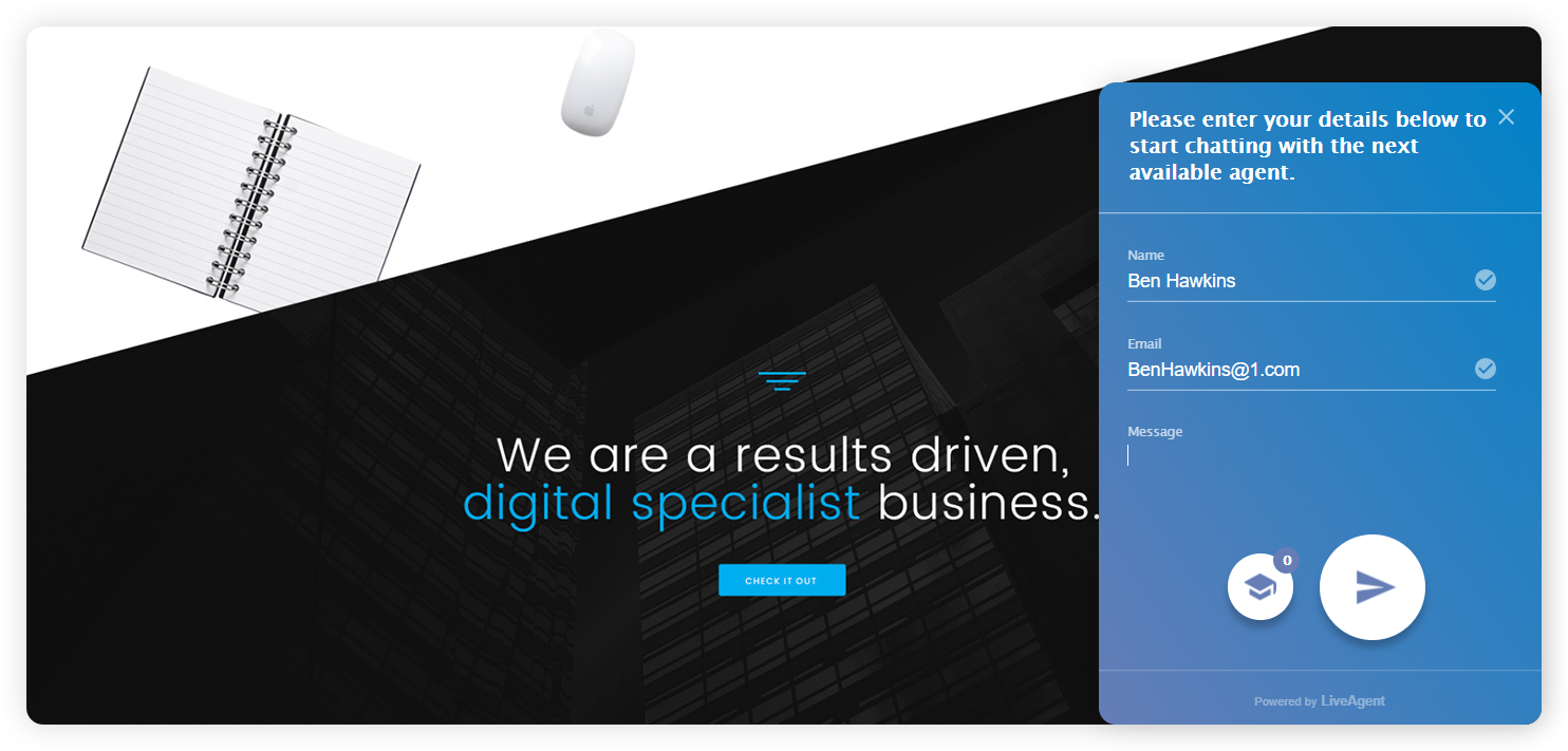 Eksempel på virksomheds kontaktformular