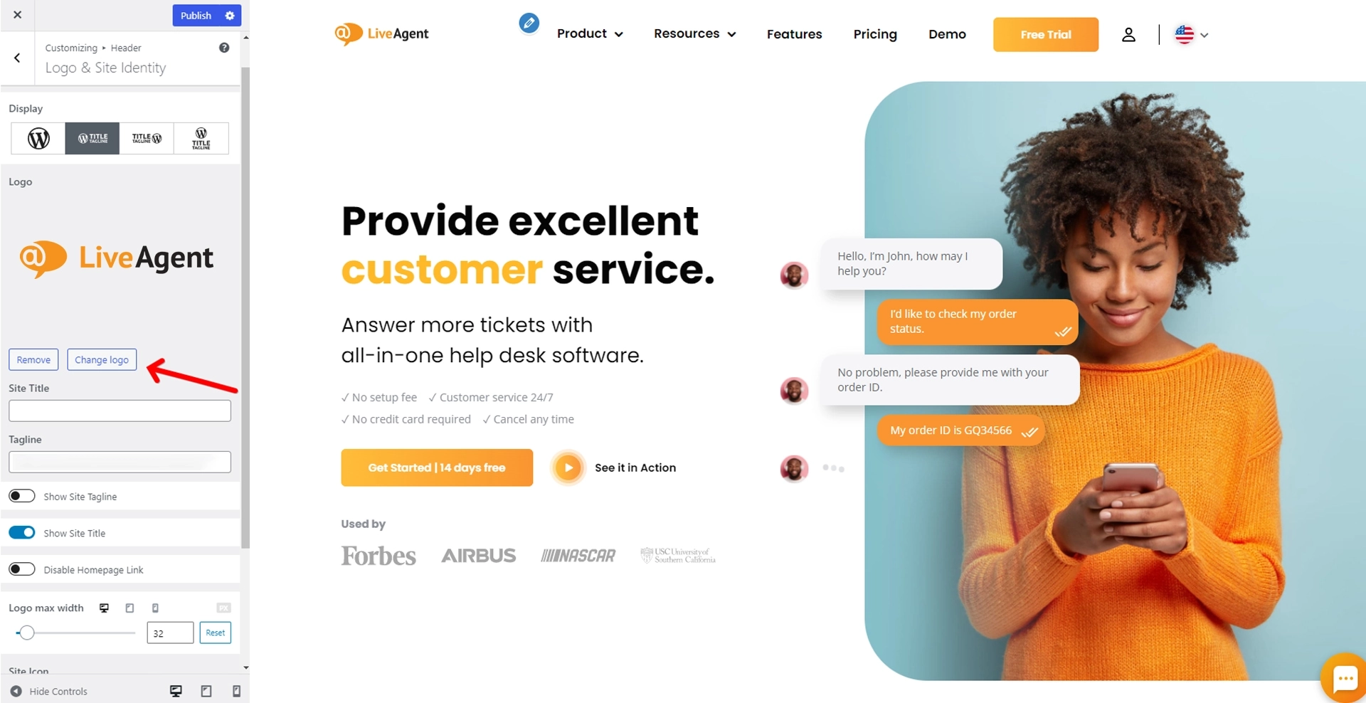 Linking header logo til hjemmesiden