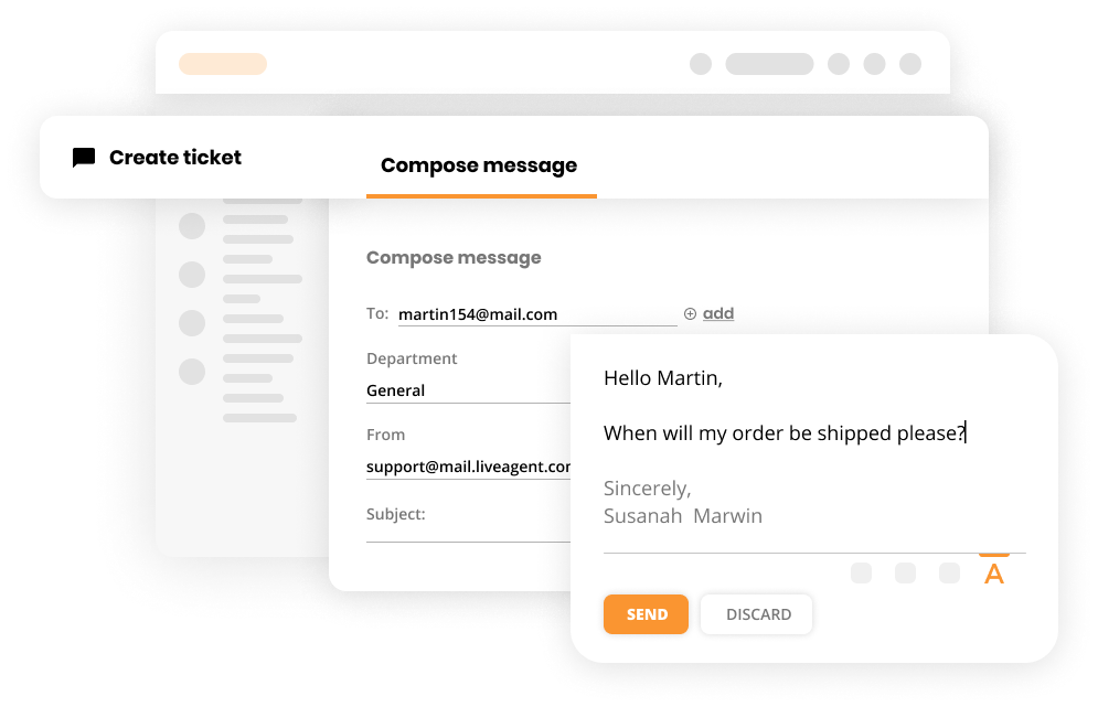 Opret en ticket i Help desk-software - LiveAgent