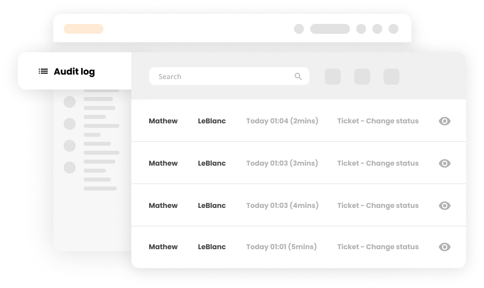Audit log-filter i Help desk-ticketing-software - LiveAgent
