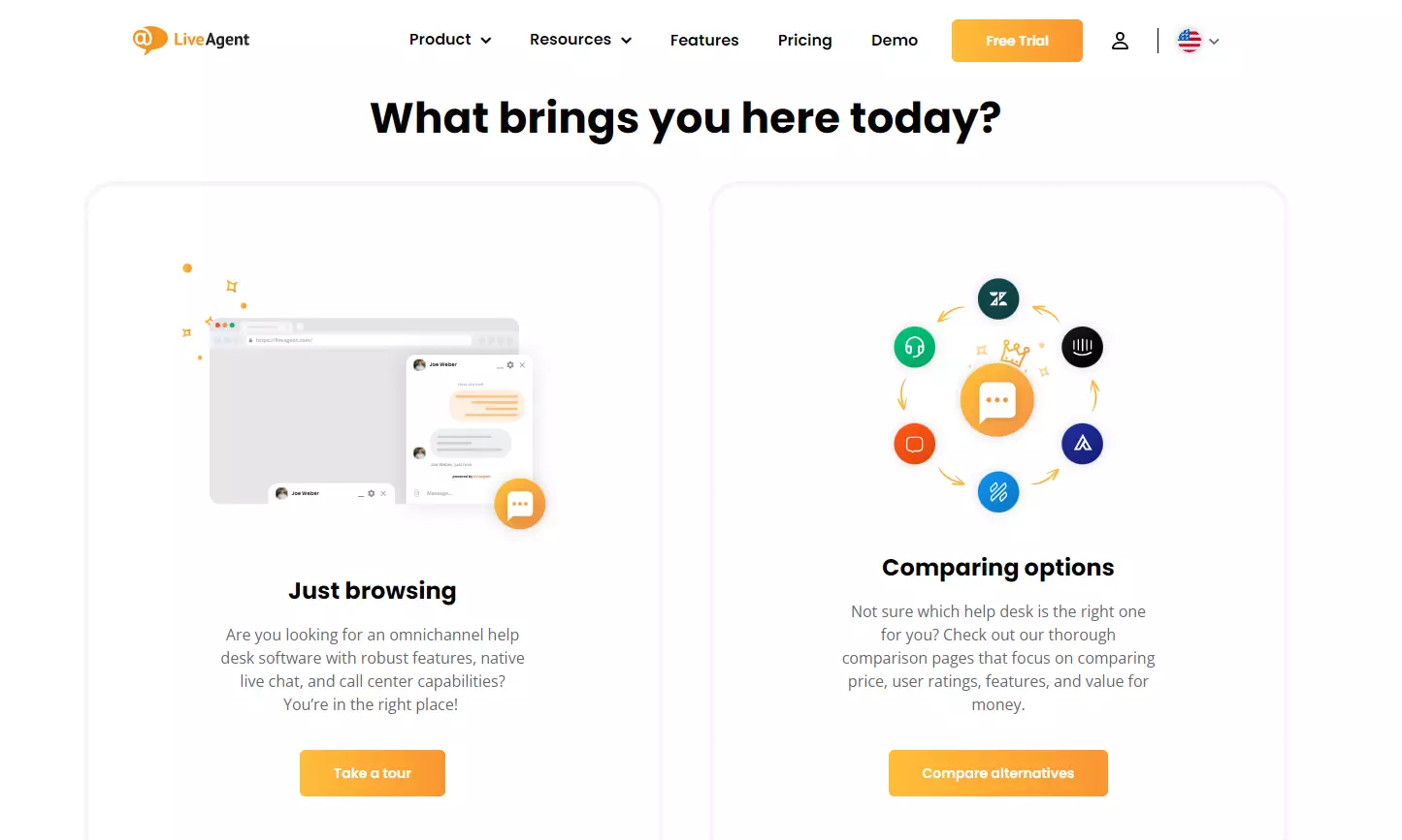 LiveAgent tag en tur