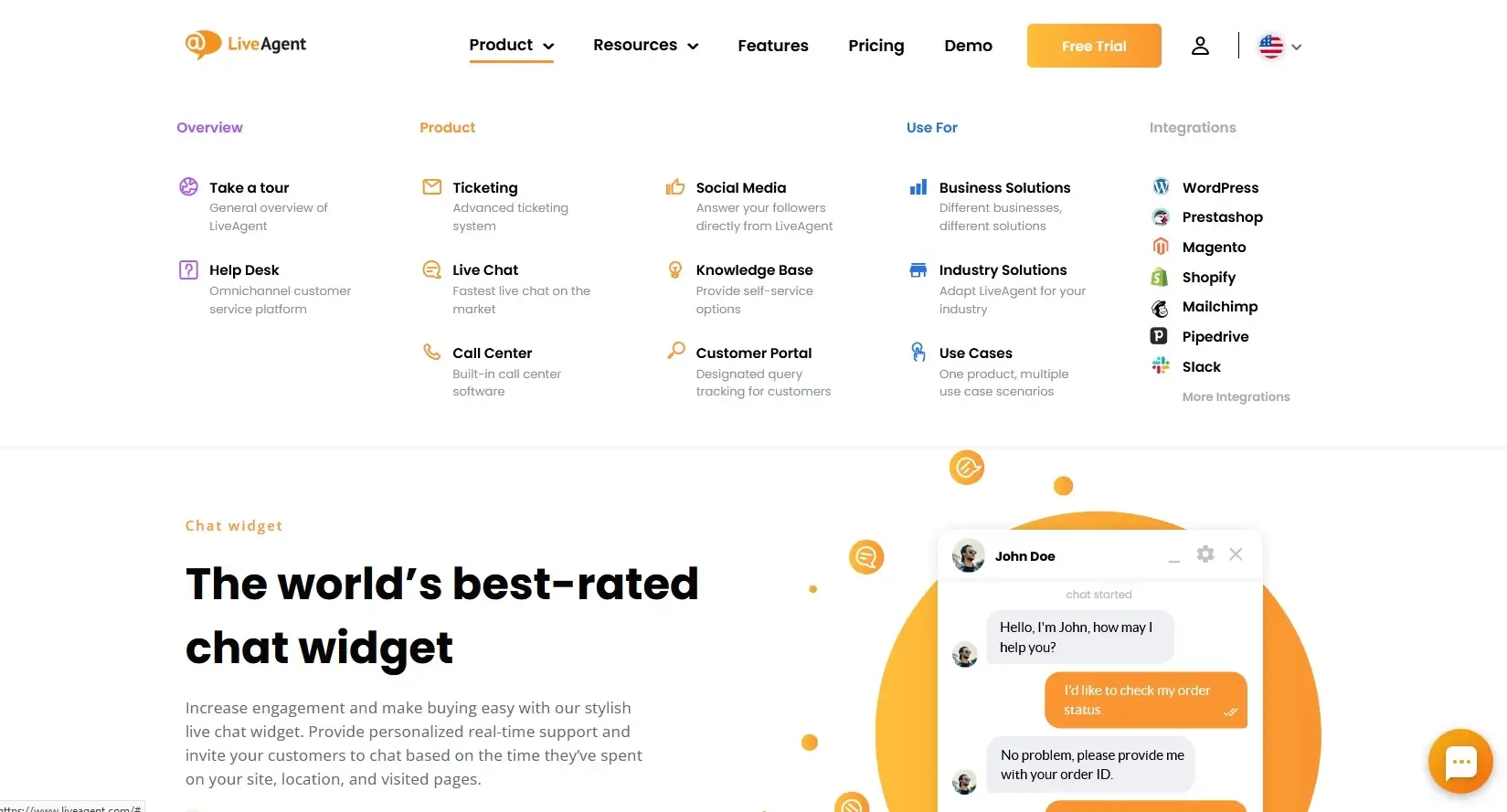 LiveAgent’s produktfane