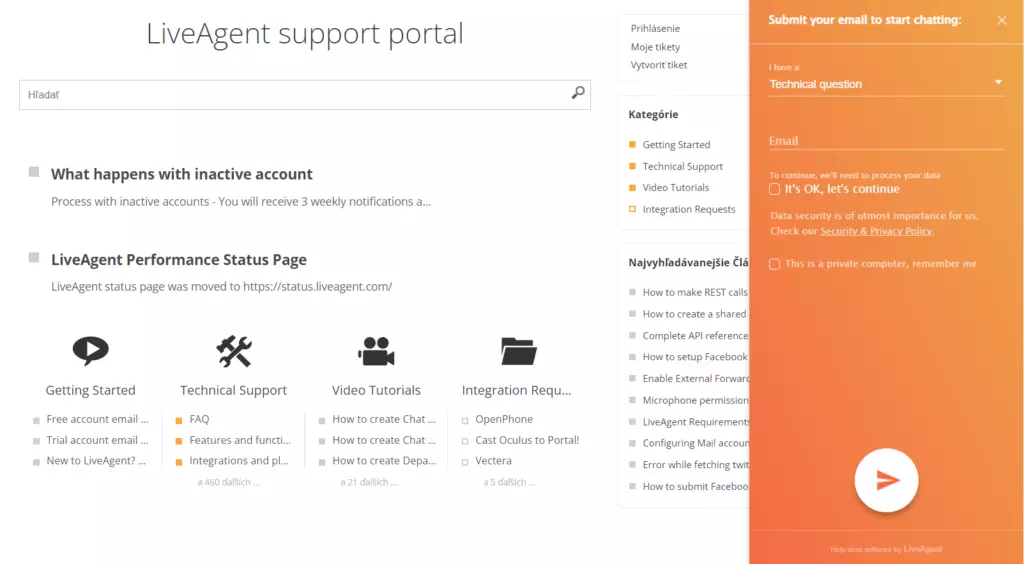 Live Agent supportportal